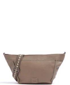Stines Schultertasche genarbtes Leder taupe