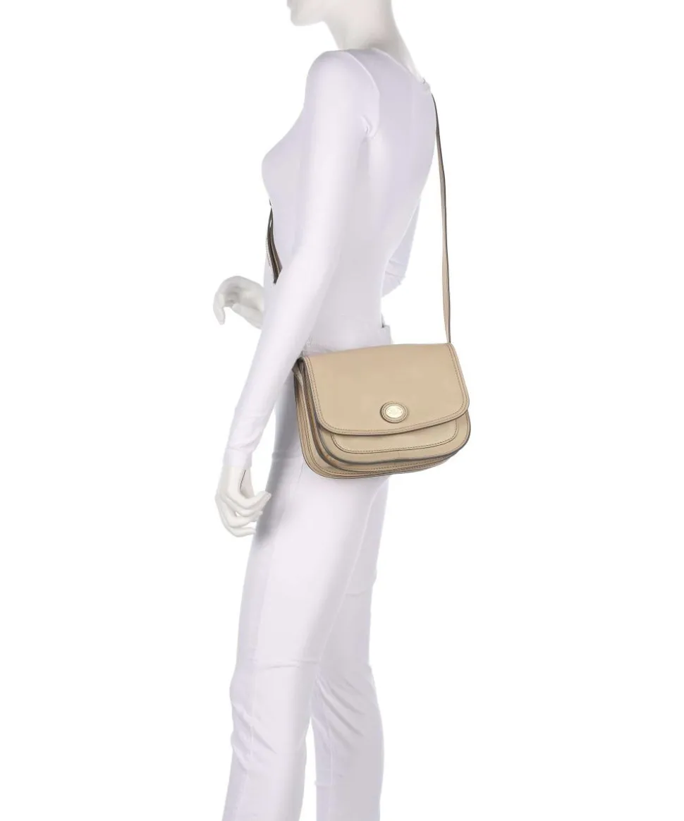 Story Donna Umhängetasche fein genarbtes Leder beige