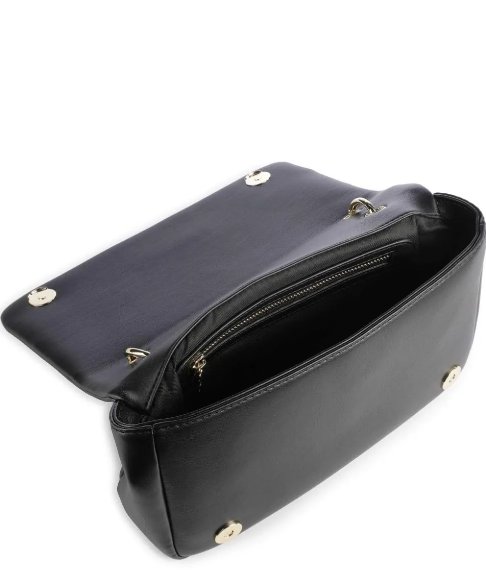 Strass Heart Chain Umhängetasche Lederimitat schwarz