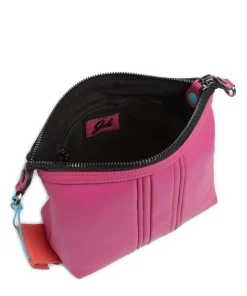 Stripes Funny Umhängetasche genarbtes Kalbsleder pink