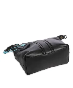 Stripes Funny Umhängetasche genarbtes Kalbsleder schwarz