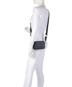 Stunna Umhängetasche genarbtes Leder dunkelblau