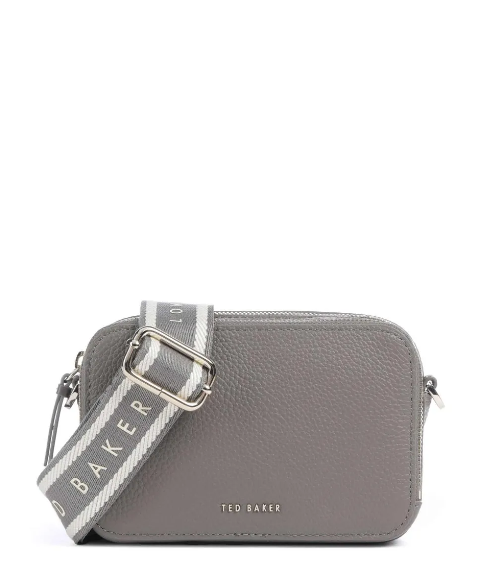 Stunna Umhängetasche genarbtes Rindsleder dunkelgrau