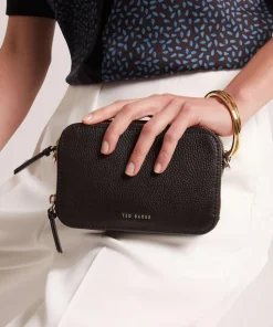 Stunna Umhängetasche genarbtes Rindsleder schwarz