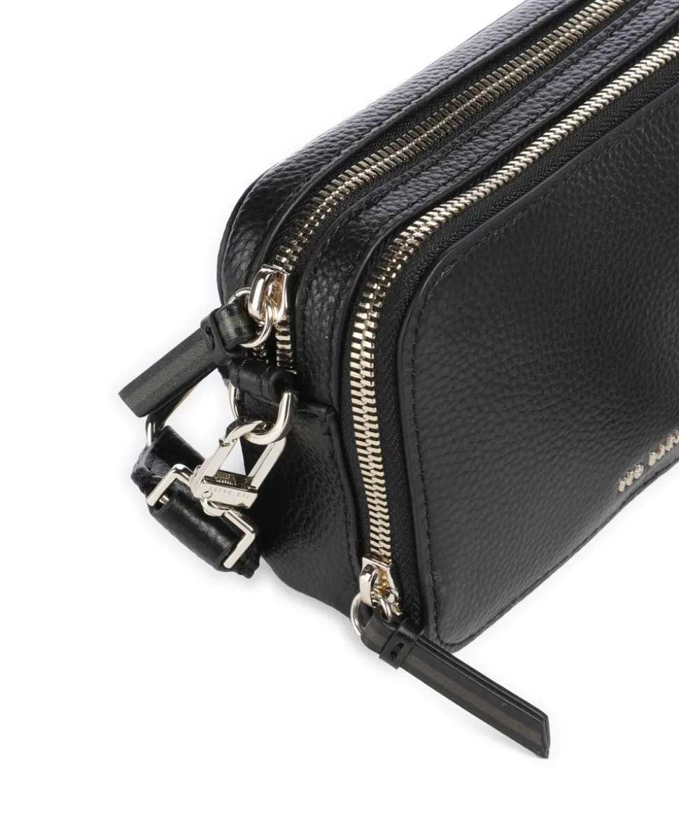 Stunna Umhängetasche genarbtes Rindsleder schwarz