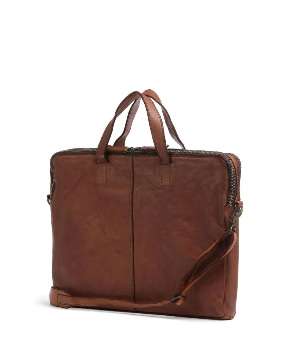 Submarine Aktentasche 15″ genarbtes Leder cognac