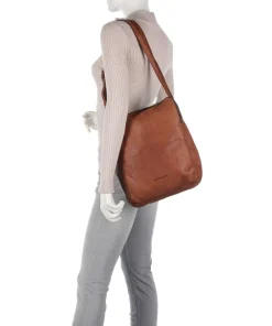 Submarine Beuteltasche genarbtes Leder cognac