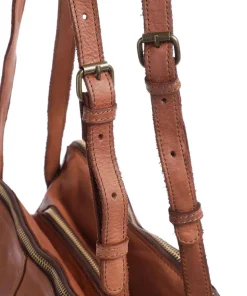 Submarine Beuteltasche genarbtes Leder cognac