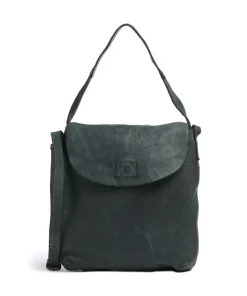 Submarine Schultertasche genarbtes Rindsleder dunkelgrün