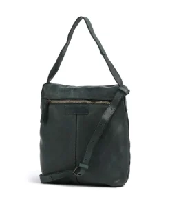 Submarine Schultertasche genarbtes Rindsleder dunkelgrün