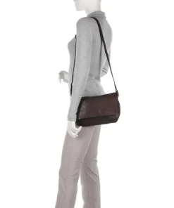 Submarine Schultertasche fein genarbtes Rindsleder dunkelbraun