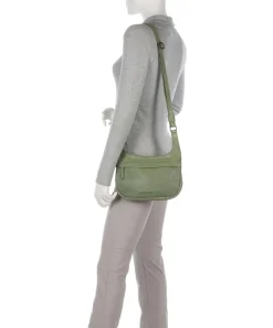 Submarine Schultertasche weiches Rindsleder grün