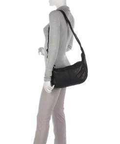 Submarine Schultertasche weiches Rindsleder schwarz