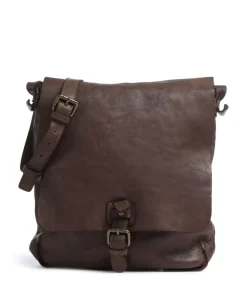 Submarine Schultertasche fein genarbtes Rindsleder dunkelbraun