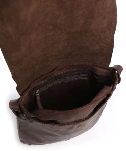 Submarine Schultertasche fein genarbtes Rindsleder dunkelbraun