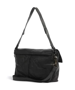 Submarine Schultertasche Rindsleder schwarz