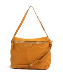 Submarine Schultertasche genarbtes Rindsleder ocker