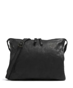 Submarine Schultertasche genarbtes Rindsleder schwarz