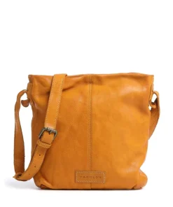 Submarine Umhängetasche fein genarbtes Rindsleder senfgelb