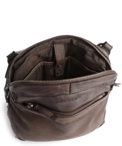 Submarine Umhängetasche genarbtes Leder dunkelbraun