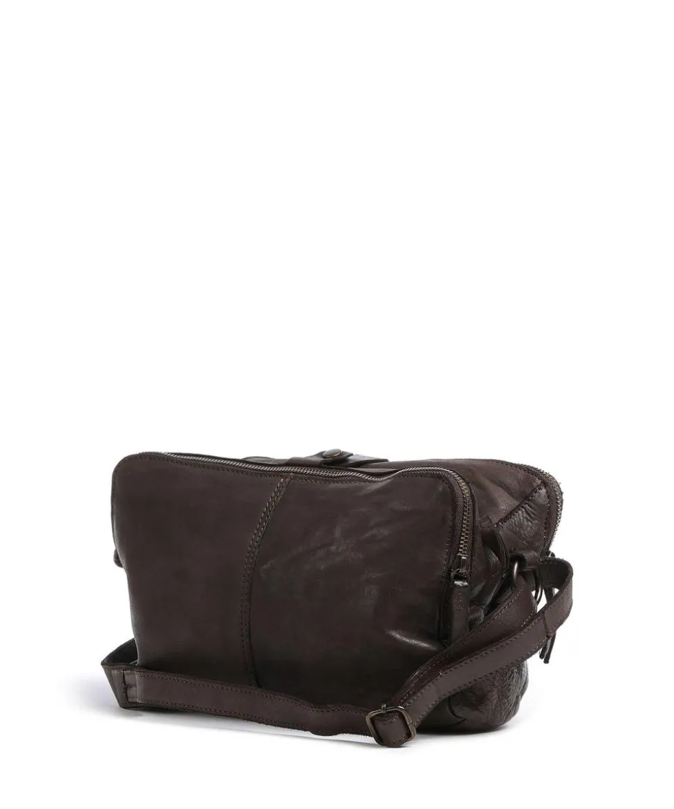Submarine Umhängetasche genarbtes Leder dunkelbraun