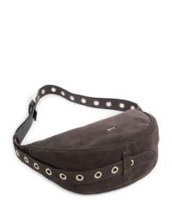 Suede By My Side Small Schultertasche aufgerautes Leder dunkelbraun