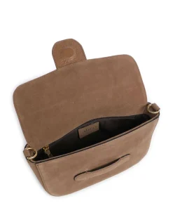 Suede Camilla Schultertasche aufgerautes Leder camel