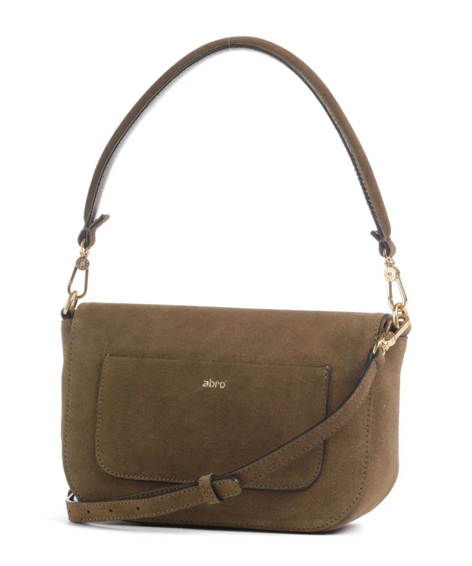 Suede Camilla Schultertasche aufgerautes Leder olivgrün