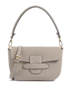 Suede Camilla Schultertasche aufgerautes Leder beige