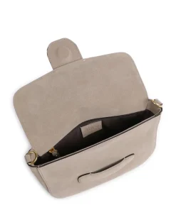 Suede Camilla Schultertasche aufgerautes Leder beige