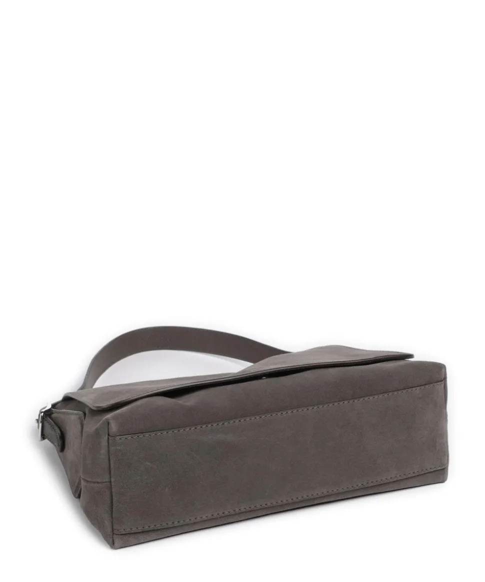 Suede Carina Beuteltasche aufgerautes Leder dunkelgrau