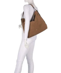 Suede Carina Beuteltasche aufgerautes Leder camel