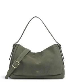 Suede Carina Beuteltasche aufgerautes Leder khaki