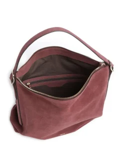 Suede Carina Beuteltasche aufgerautes Leder bordeaux