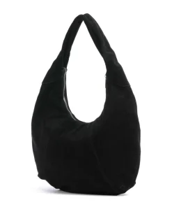 Suede Gabi Beuteltasche aufgerautes Rindsleder schwarz