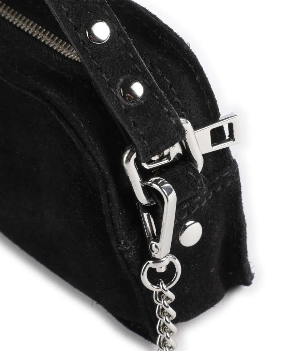 Suede Helena Umhängetasche aufgerautes Leder schwarz