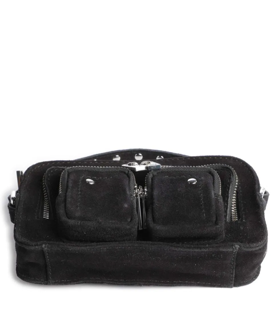 Suede Helena Umhängetasche aufgerautes Leder schwarz