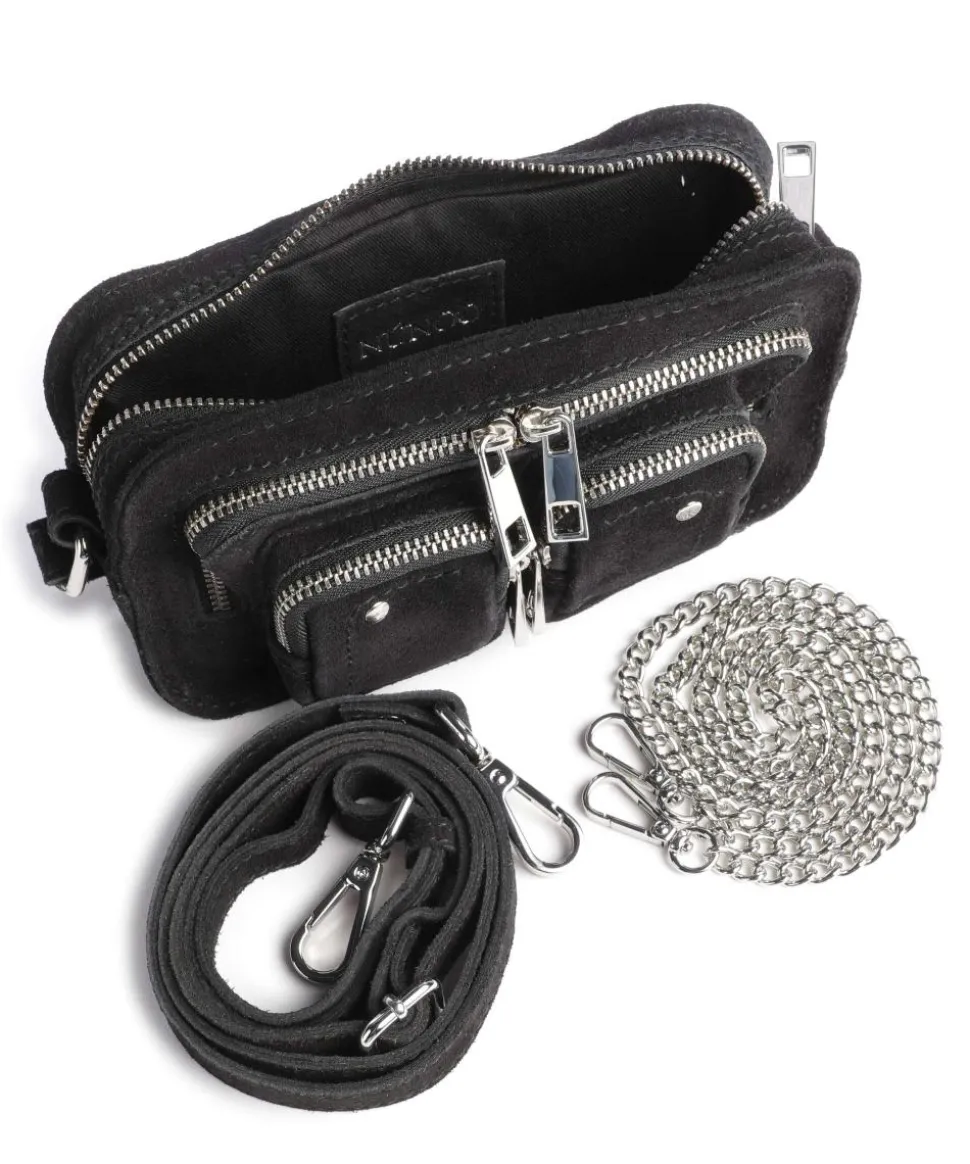 Suede Helena Umhängetasche aufgerautes Leder schwarz