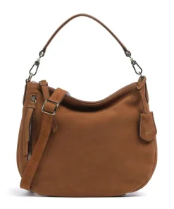 Suede Juna Beuteltasche aufgerautes Rindsleder braun