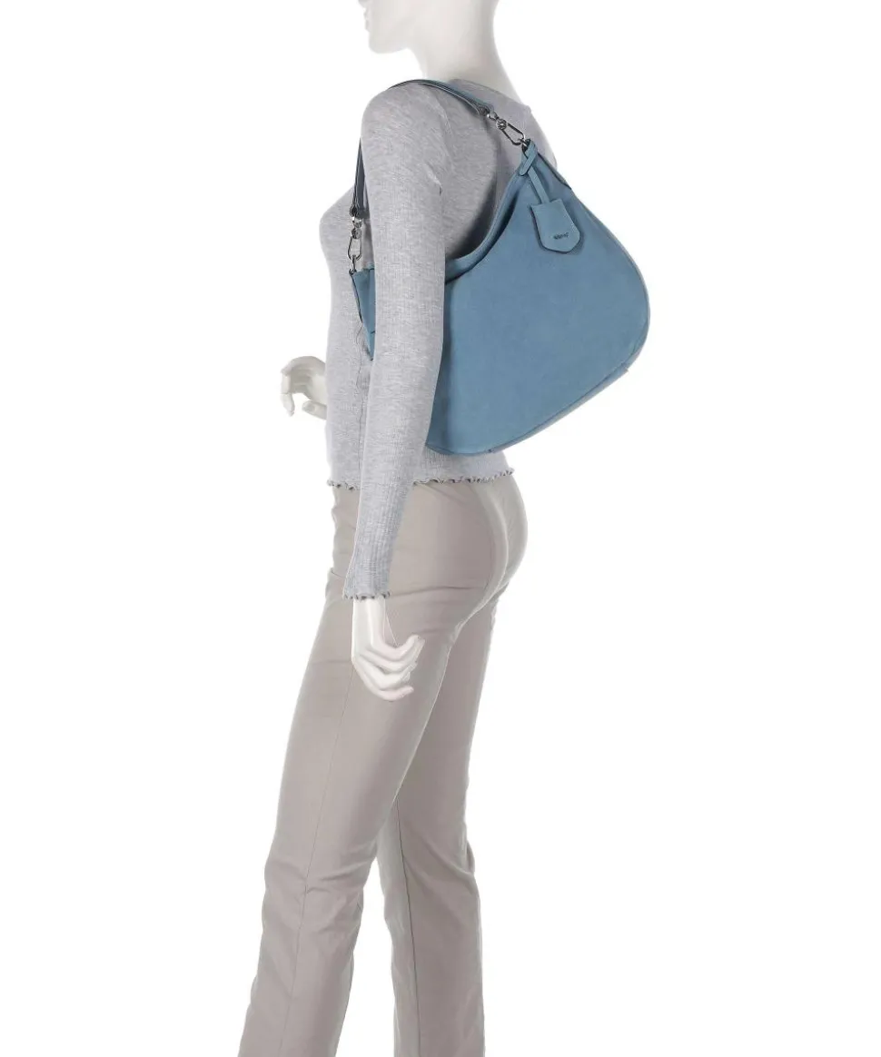 Suede Juna Beuteltasche aufgerautes Rindsleder blau