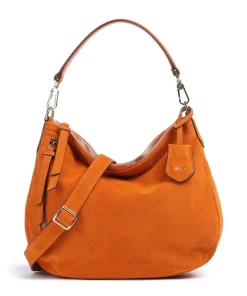 Suede Juna Beuteltasche aufgerautes Rindsleder orange