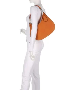 Suede Juna Small Beuteltasche aufgerautes Leder orange