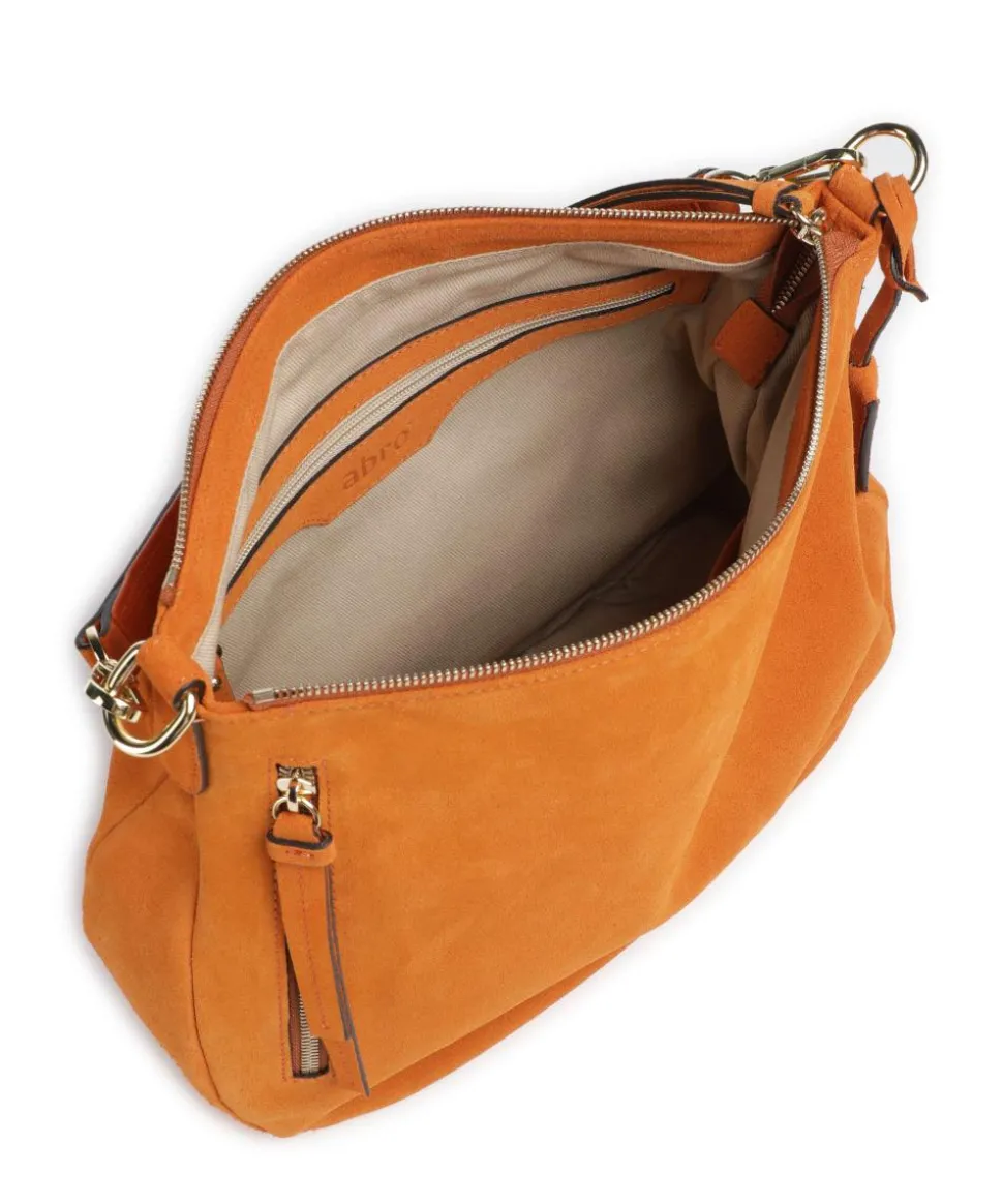 Suede Juna Small Beuteltasche aufgerautes Leder orange
