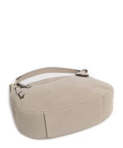 Suede Juna Small Beuteltasche aufgerautes Leder beige