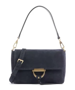 Suede Temi Schultertasche aufgerautes Leder navy