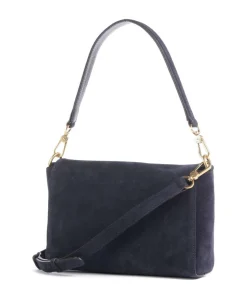 Suede Temi Schultertasche aufgerautes Leder navy