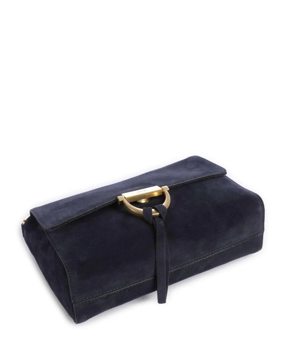 Suede Temi Schultertasche aufgerautes Leder navy