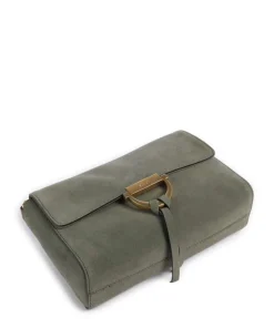 Suede Temi Schultertasche aufgerautes Leder khaki