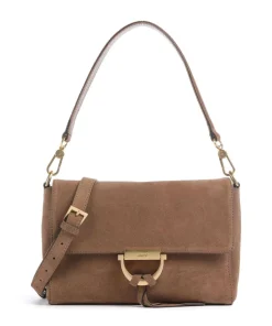Suede Temi Schultertasche aufgerautes Leder camel