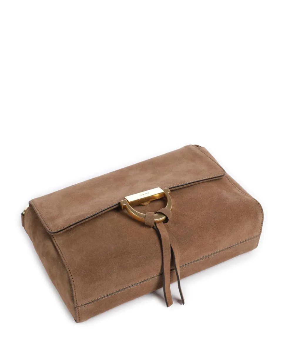 Suede Temi Schultertasche aufgerautes Leder camel